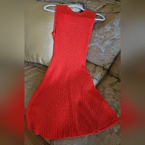 NWT ZARA orange knit midi dress